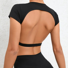 Load image into Gallery viewer, Breathable Backless Fitness Crop Top