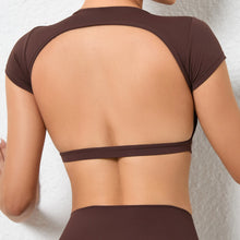 Load image into Gallery viewer, Breathable Backless Fitness Crop Top