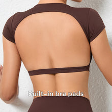 Load image into Gallery viewer, Breathable Backless Fitness Crop Top