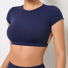 Load image into Gallery viewer, Breathable Backless Fitness Crop Top