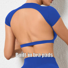 Load image into Gallery viewer, Breathable Backless Fitness Crop Top