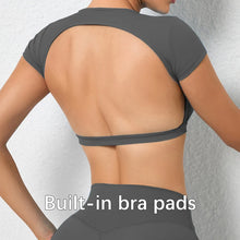 Load image into Gallery viewer, Breathable Backless Fitness Crop Top