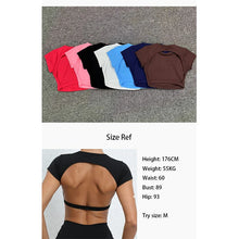 Load image into Gallery viewer, Breathable  Backless  Fitness Crop Top
