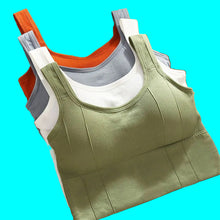Load image into Gallery viewer, Classic Breathable cotton anti sweat push up sports bra.
