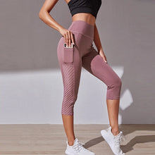 Load image into Gallery viewer, Fitness Nudity High Waist Hip Lift Running Yoga Side Pockets Tights Quick Dry Gym
