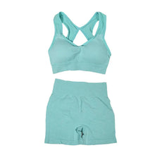 Load image into Gallery viewer, Yoga Set High Waist Shorts Padded Sports Bra  Two Pieces
