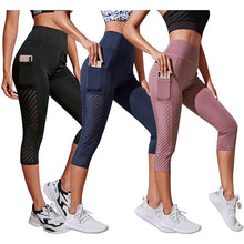 Load image into Gallery viewer, Fitness Nudity High Waist Hip Lift Running Yoga Side Pockets Tights Quick Dry Gym
