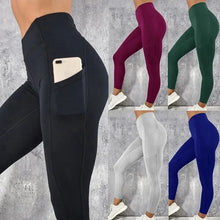 Load image into Gallery viewer, Fitness Leggings High Waist Tights with Pocket
